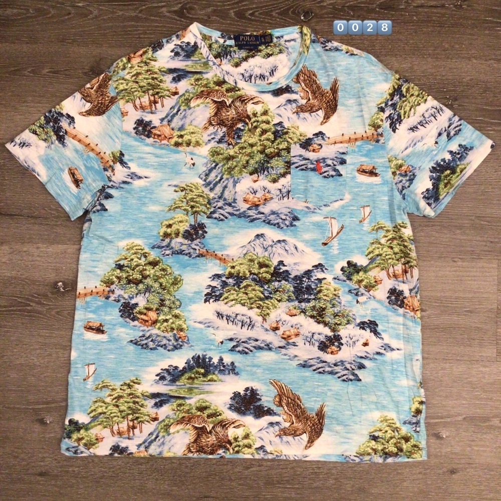 Polo Ralph Lauren Classic Fit Men’s Sz XL Tropical Print Beach Short Sleeve Top